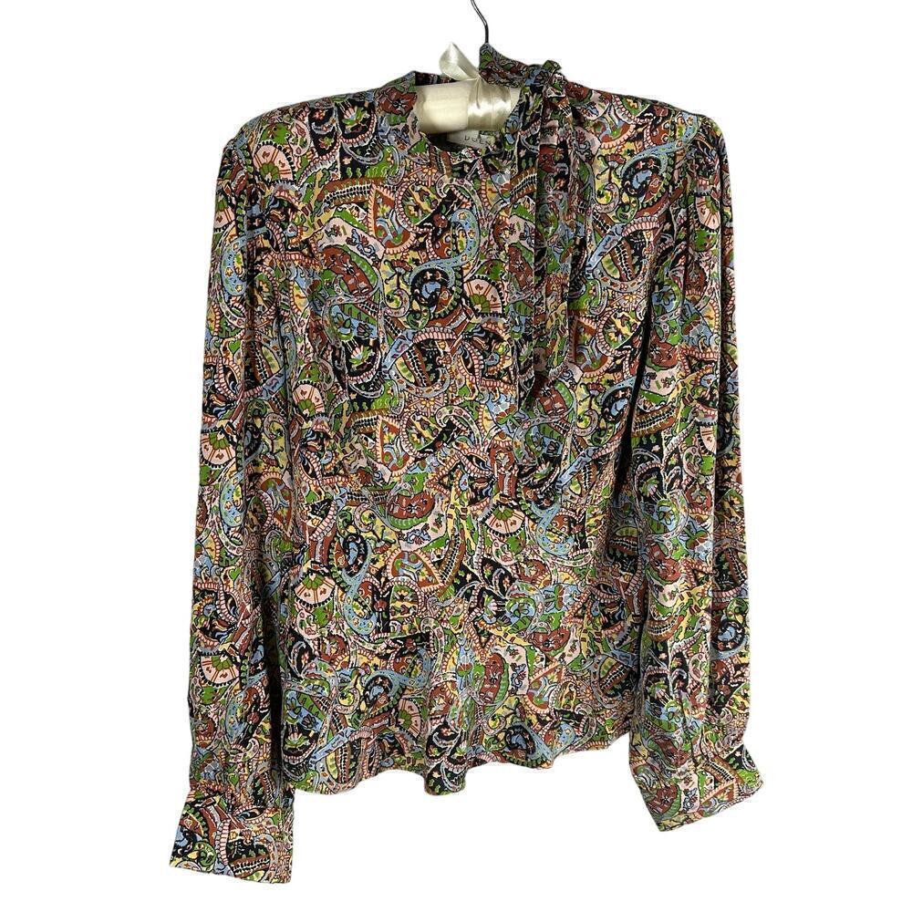 DOEN Annabella Top in Museo Paisley Print Silk Blouse Neck Tie
